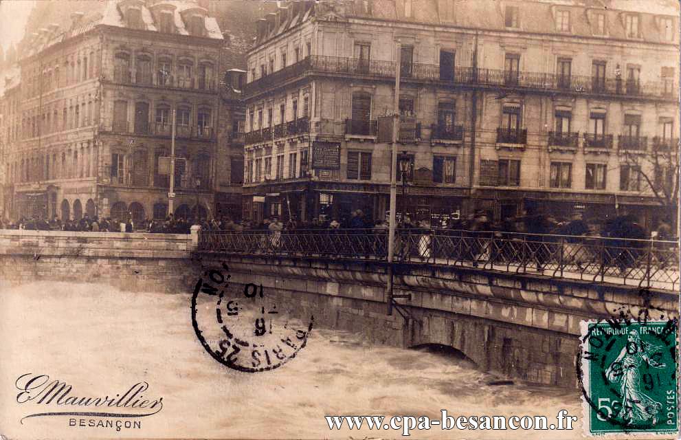 BESANÇON - Inondations de 1910 au pont Battant